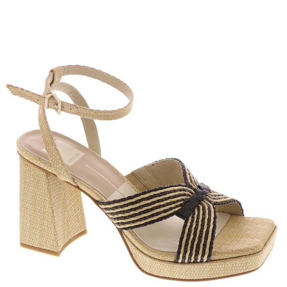 Dolce Vita Aries Waylan Raffia Platform Crossband Dress Sandals Women US 9.5 - Picture 1 of 11